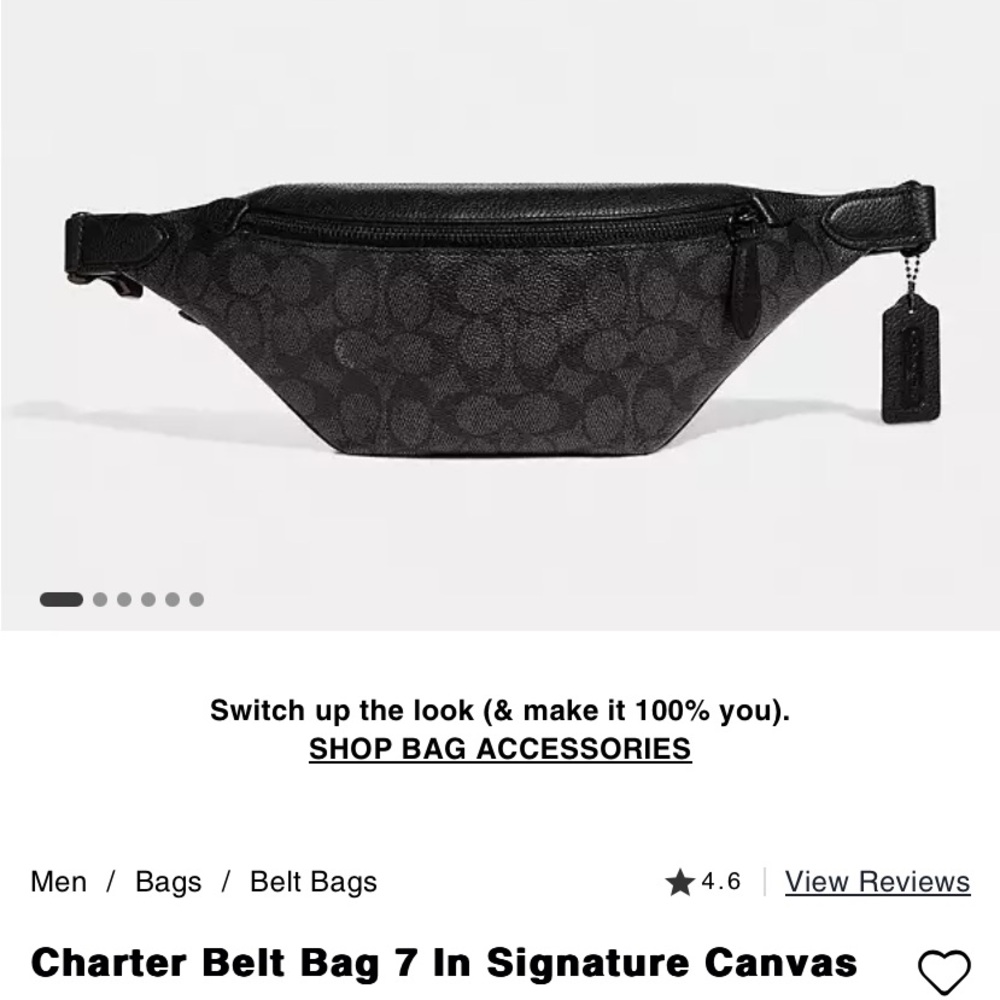 Coach Black Signature Belt Bag
